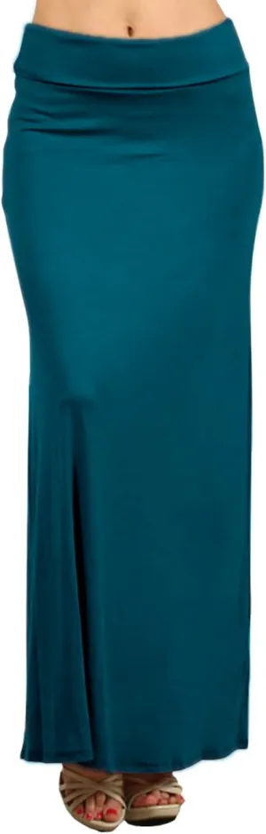Belle Donne- Maxi Skirt, Women's Maxi Skirt Stretchy Full Length Skirt, Solid Color Long Womens Fall Skirts