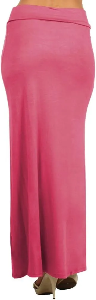 Belle Donne- Maxi Skirt, Women's Maxi Skirt Stretchy Full Length Skirt, Solid Color Long Womens Fall Skirts