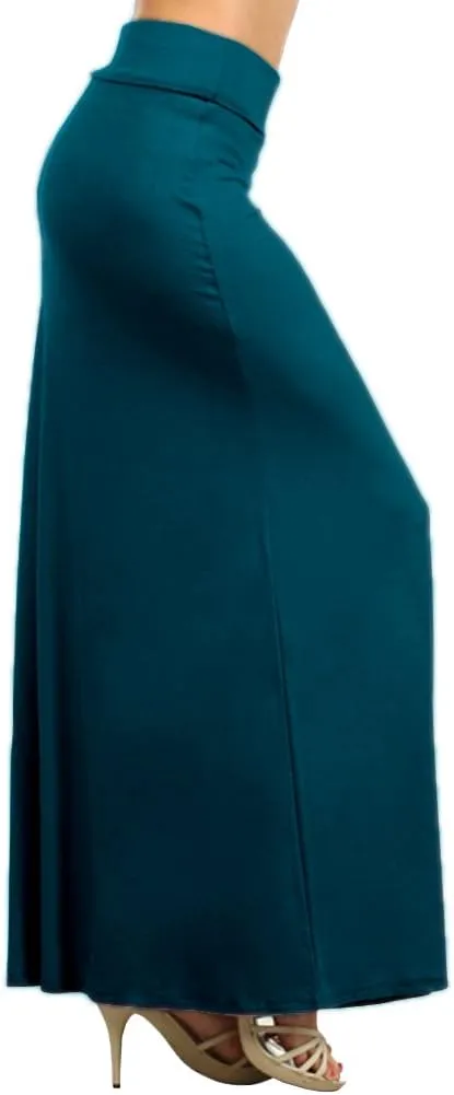 Belle Donne- Maxi Skirt, Women's Maxi Skirt Stretchy Full Length Skirt, Solid Color Long Womens Fall Skirts