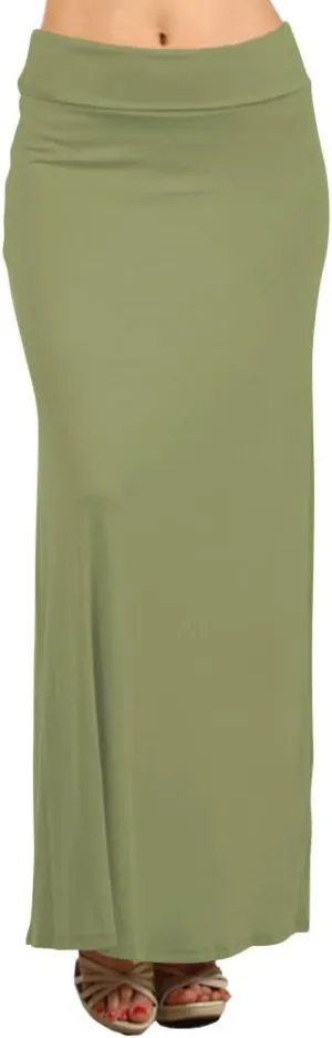 Belle Donne- Maxi Skirt, Women's Maxi Skirt Stretchy Full Length Skirt, Solid Color Long Womens Fall Skirts