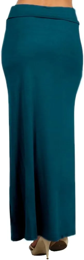 Belle Donne- Maxi Skirt, Women's Maxi Skirt Stretchy Full Length Skirt, Solid Color Long Womens Fall Skirts