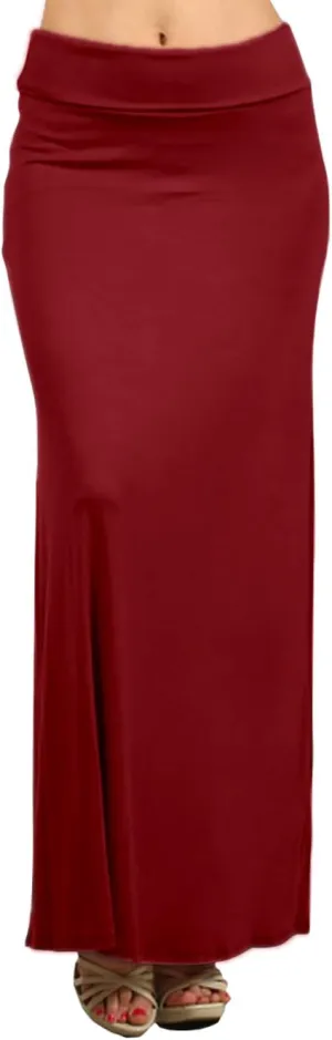 Belle Donne- Maxi Skirt, Women's Maxi Skirt Stretchy Full Length Skirt, Solid Color Long Womens Fall Skirts