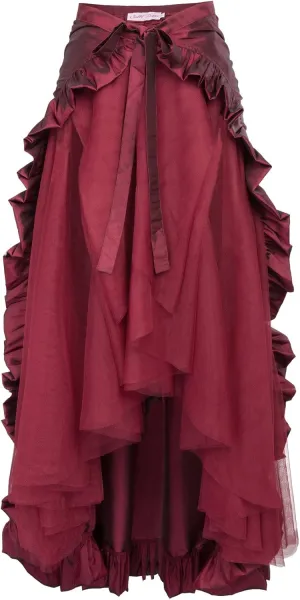 Belle Poque Women's Steampunk Gothic Wrap Skirt Victorian Ruffles Pirate Skirt