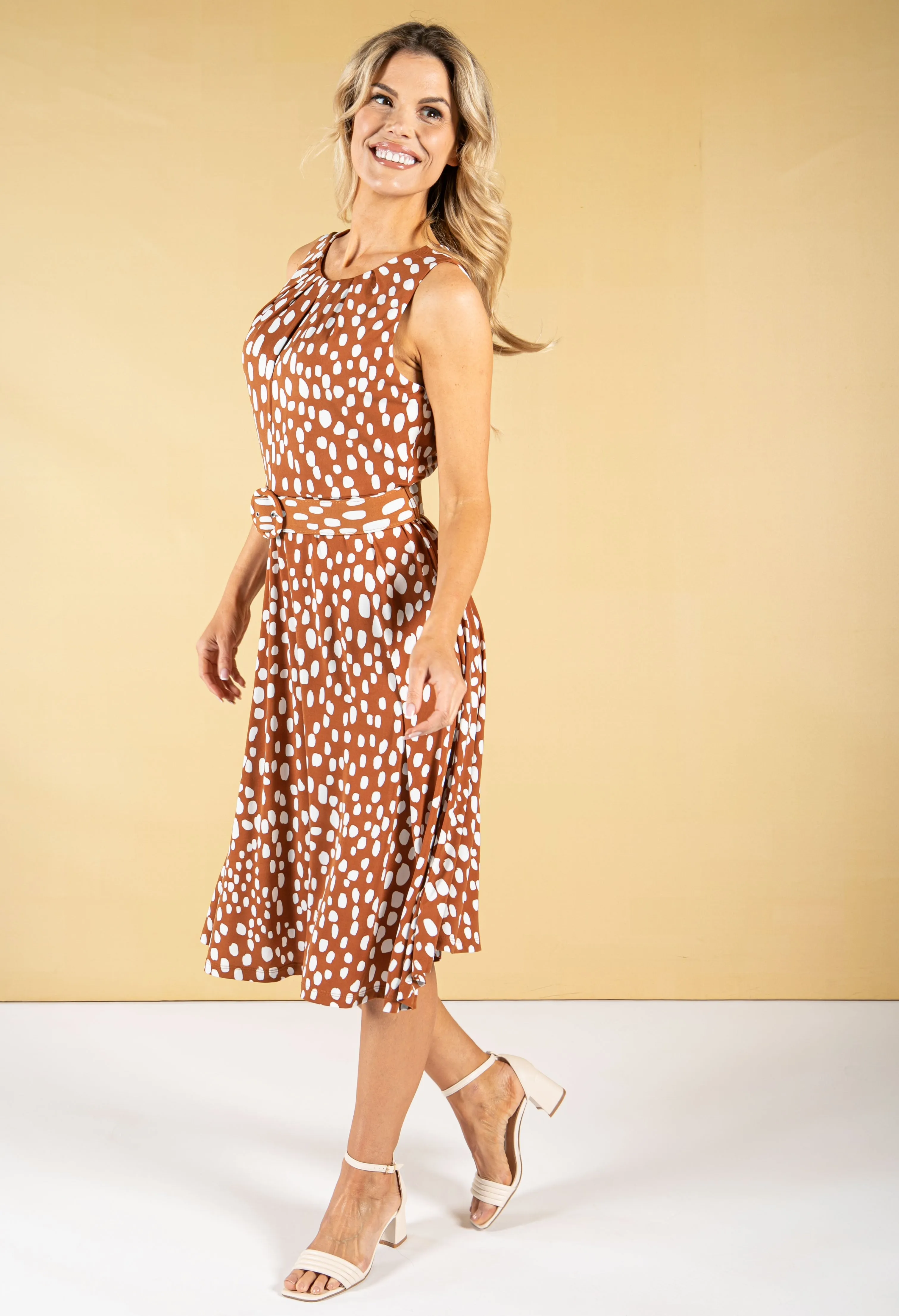 Belted Polka Dot Dress
