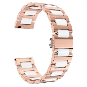 BINLUN Replacement Watch Band Stainless Steel Ceramic Watch Bracelet Polished Strap 12mm/14mm/16mm/18mm/20mm/22mm with Butterfly Buckle 6 Colors