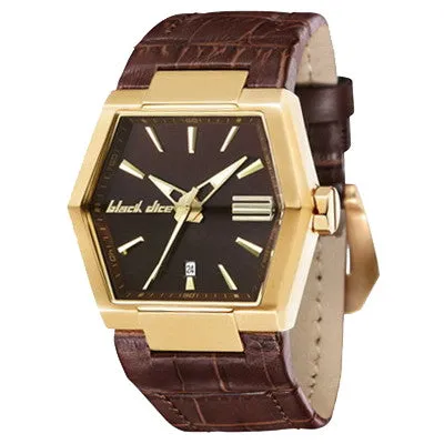 Black Dice Unisex Roller with Silver Dial and Leather Strap Watch