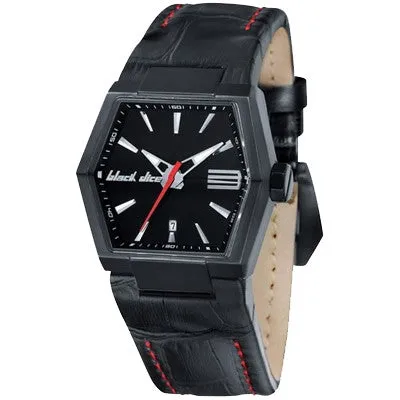Black Dice Unisex Roller with Silver Dial and Leather Strap Watch
