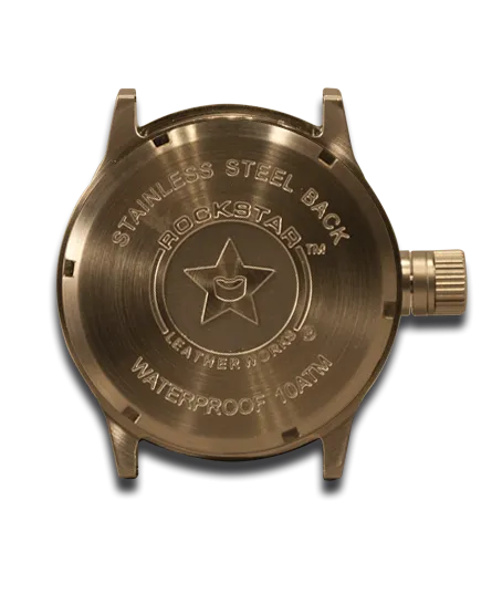 Black Layered Leather Cuff Watch with 42mm & Skull Snap