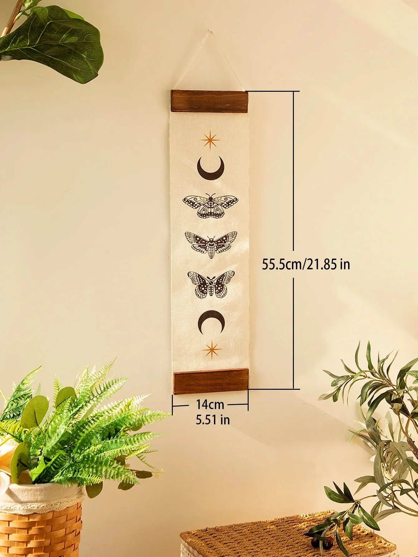 Boho Butterfly Moon Phase Tapestry for Home Decor