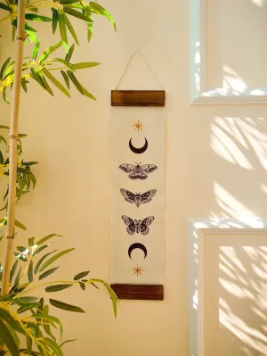 Boho Butterfly Moon Phase Tapestry for Home Decor