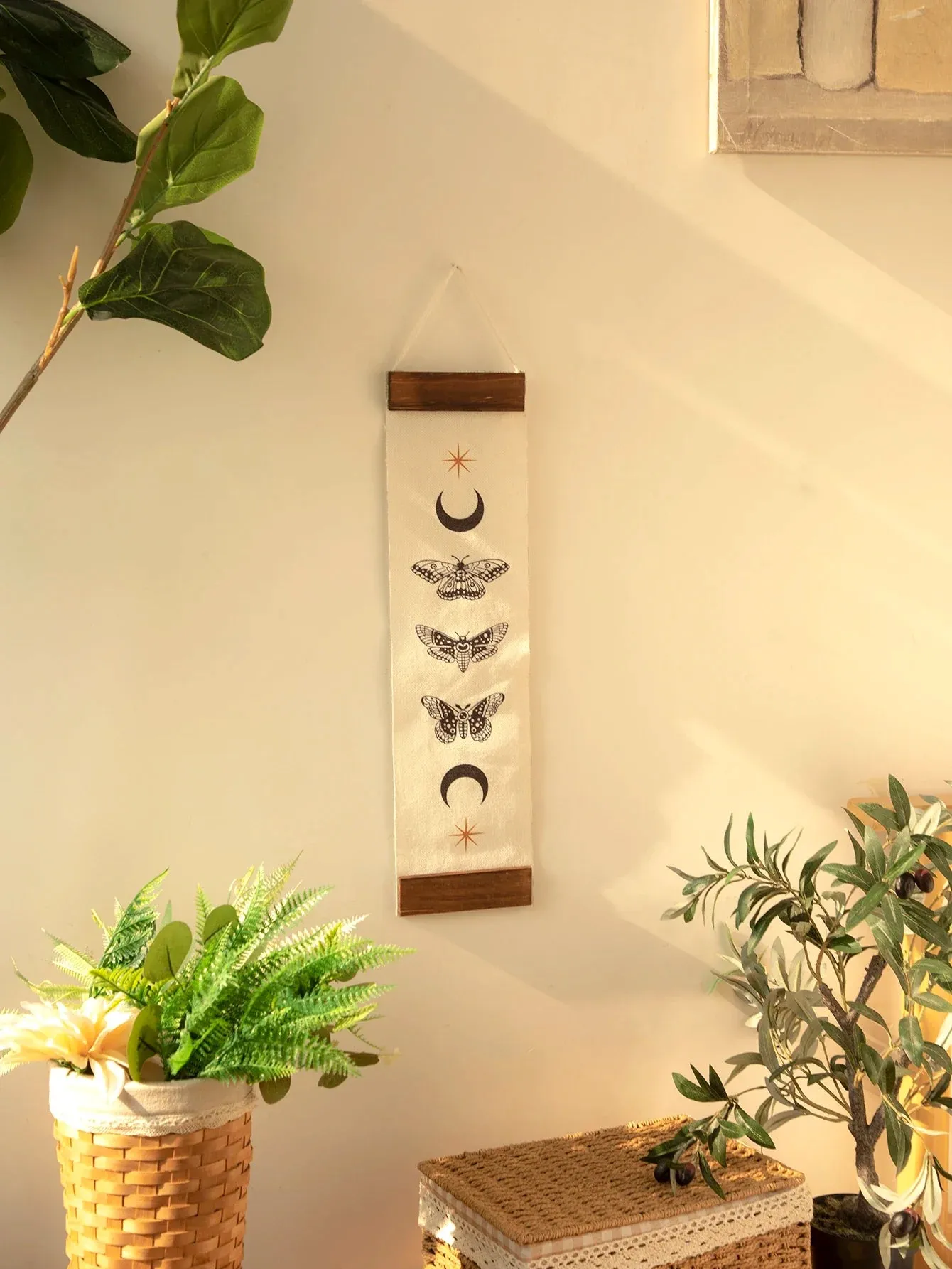Boho Butterfly Moon Phase Tapestry for Home Decor