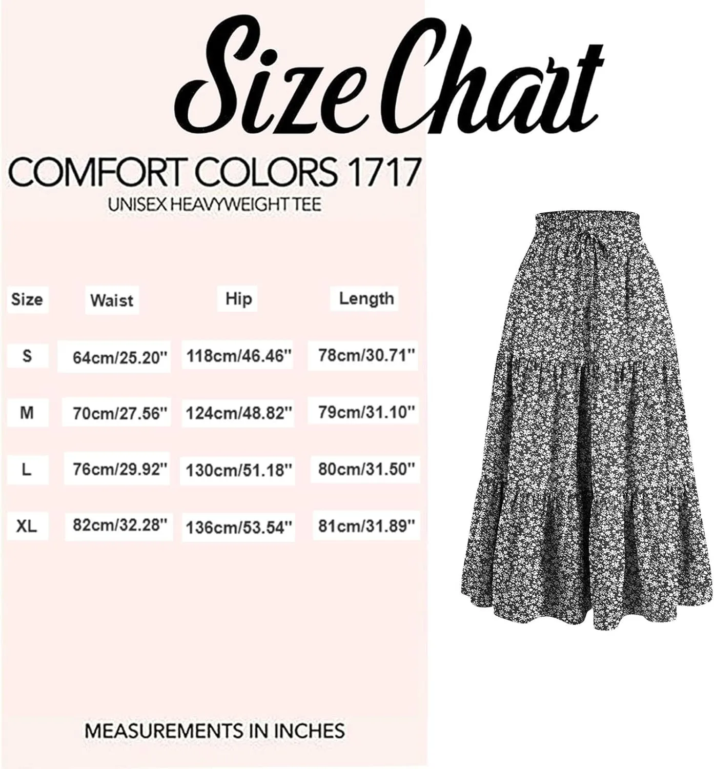 Boho Floral Maxi Skirt for Women 2025 Summer Elastic High Waist A Line Long Skirts Flowy Tiered Skirt with Pockets