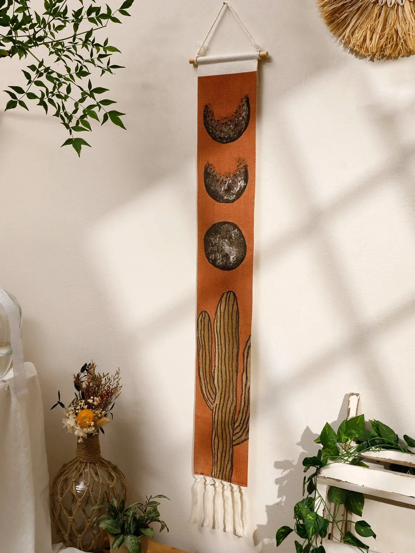 Boho Macrame Moon Phase Tapestry for Home Decor