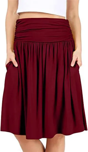 Boho Maxi Skirts for Women High Waisted Pleated Ruffle Swing Skirts with Pockets Summer Beach Vacation Clothes 2025