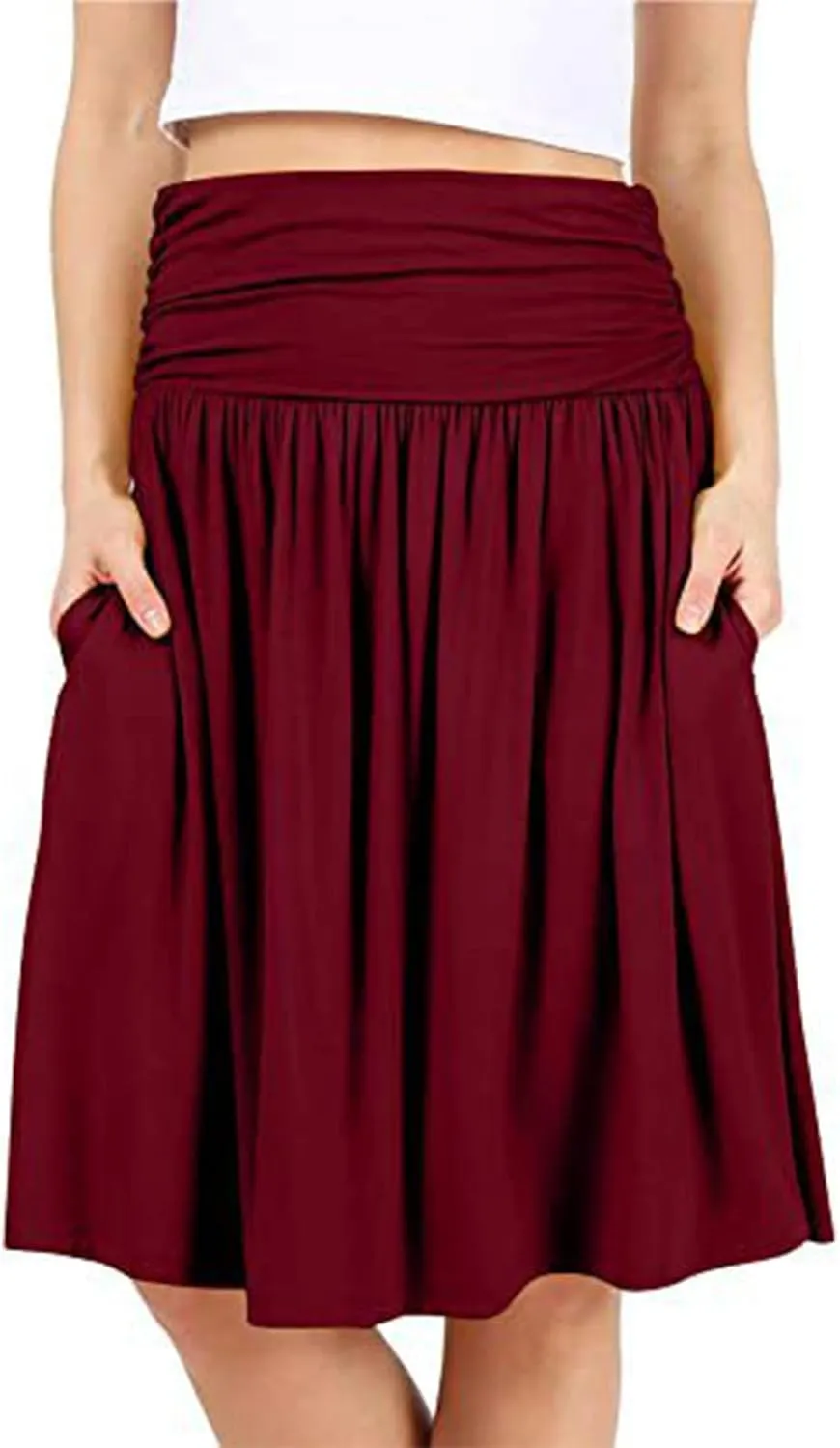 Boho Maxi Skirts for Women High Waisted Pleated Ruffle Swing Skirts with Pockets Summer Beach Vacation Clothes 2025