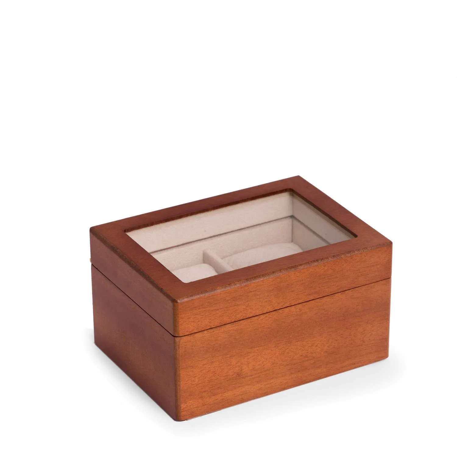 Brown Wood Two Watch Case