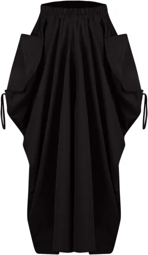 Bubble Skirts for Women Summer Casual High Waisted Gypsy Maxi Skirt Ankle Length Beach Long Boho Skirt with Pockets
