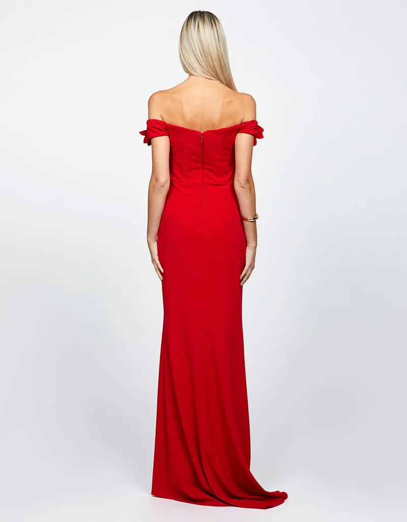 CAMBRIA FLORAL OFF SHOULDER GOWN B66D13L