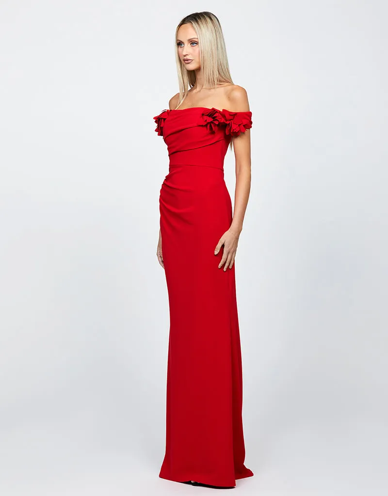 CAMBRIA FLORAL OFF SHOULDER GOWN B66D13L