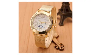 Casual Mesh Stainless Steel Dress Quartz Watch For Women