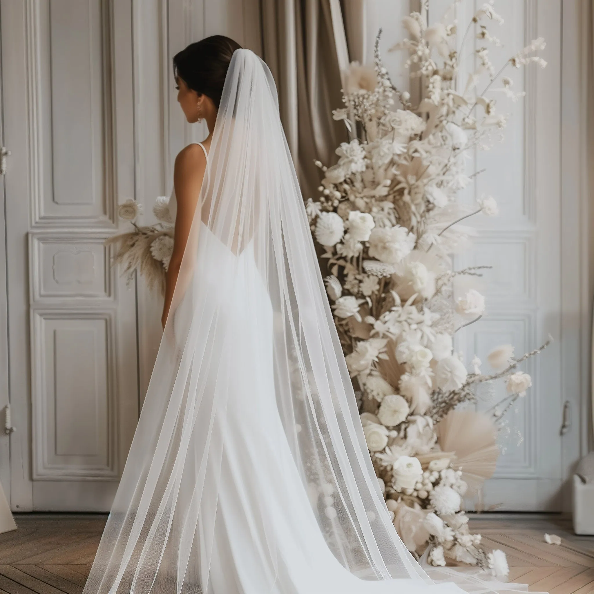 Cathedral Veil 9.8FT Floor Length, Cathedral Wedding Veil, Wedding Veil, Two Tier Wedding Veil Soft, Simple Wedding Veil