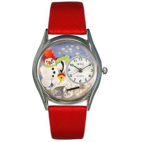 Christmas Snowman Watch Small Silver Style