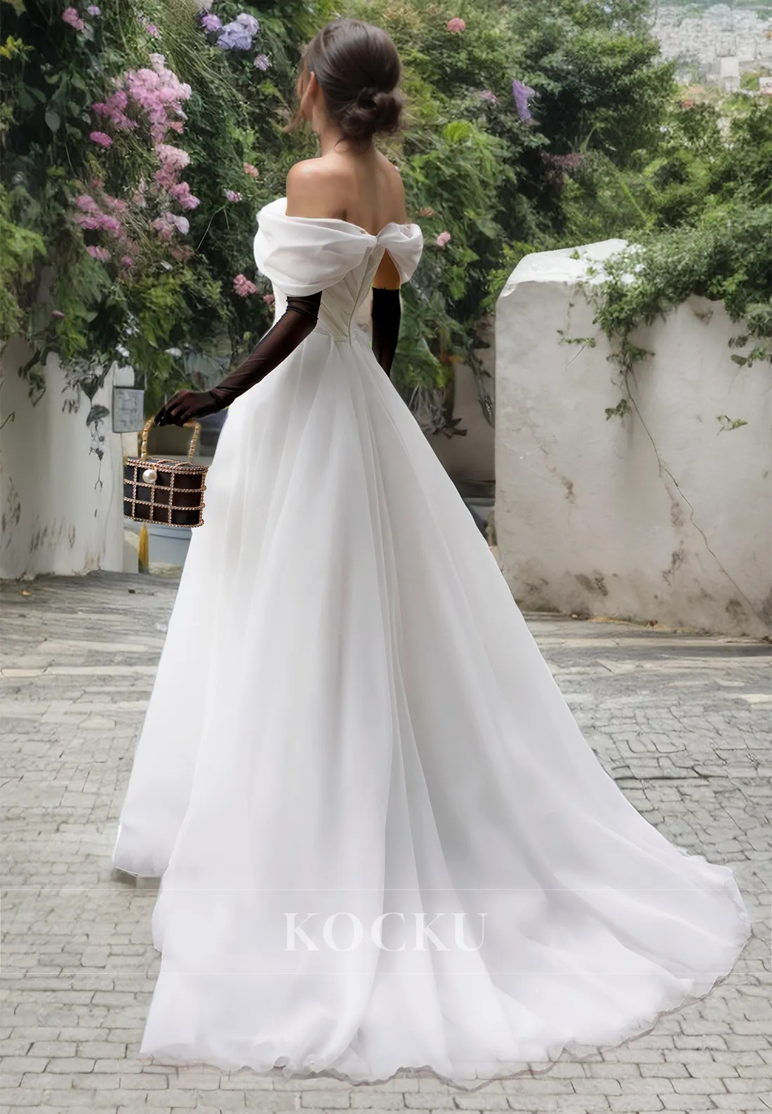 Classic & Timeless Off-Shoulder A-Line Tulle Wedding Dress