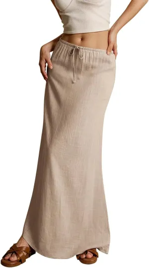 COTECRAM 2025 Women Long Skirt Summer Flowy Casual Lightweight Elegant Cocktail Party Wedding Flared A-Line Maxi Skirts