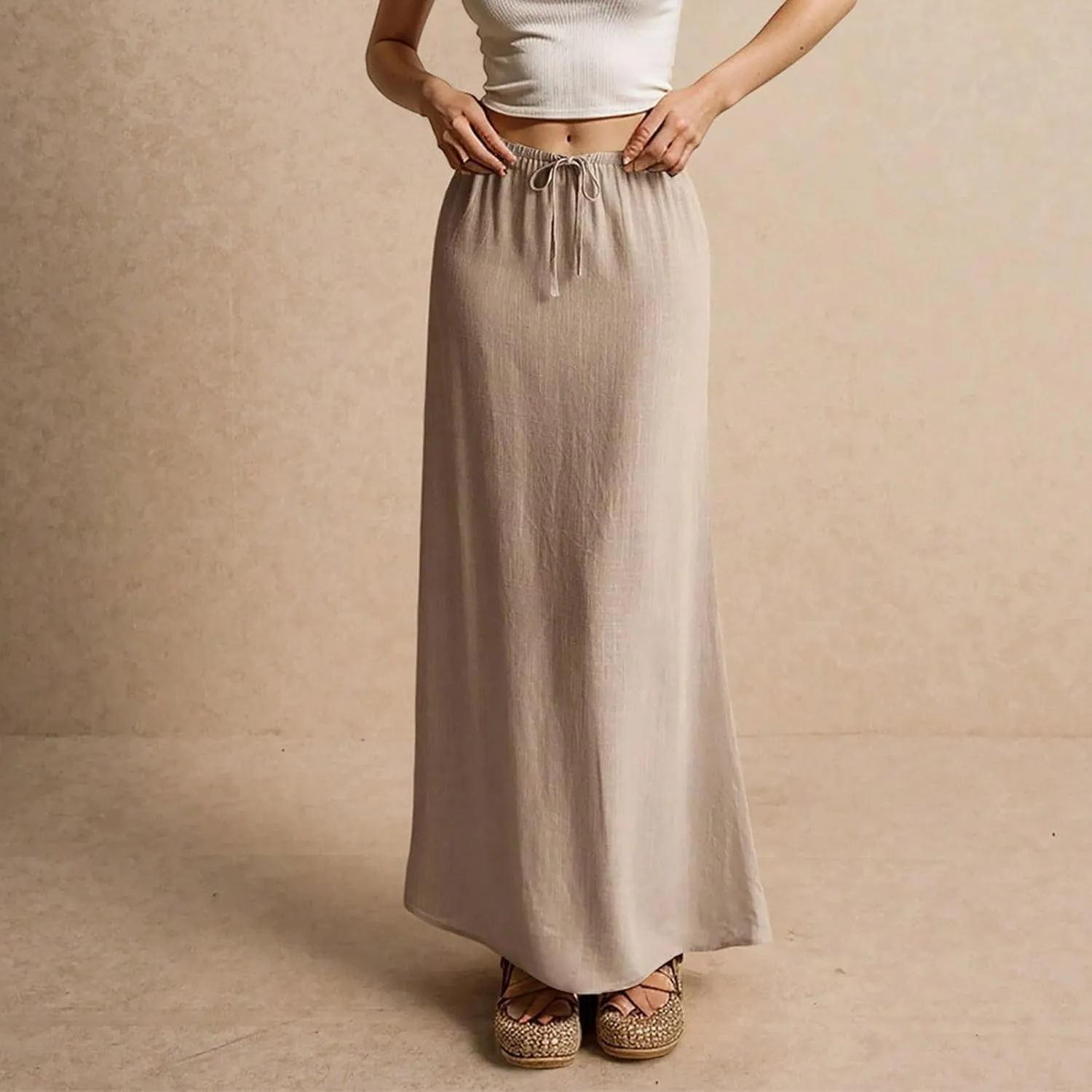 COTECRAM 2025 Women Long Skirt Summer Flowy Casual Lightweight Elegant Cocktail Party Wedding Flared A-Line Maxi Skirts