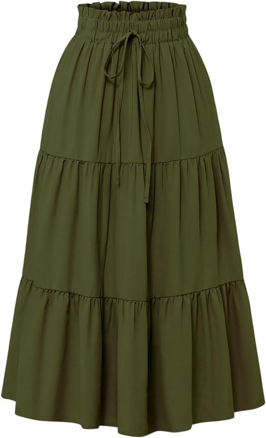 COTECRAM Womens Boho Floral Print Skirt Trendy Pleated A-Line Skirts Casual Flowy Swing Midi Skirts Beach Vacation Clothes