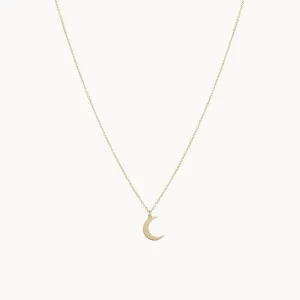 Crescent Sway Moon Necklace (14K Gold)