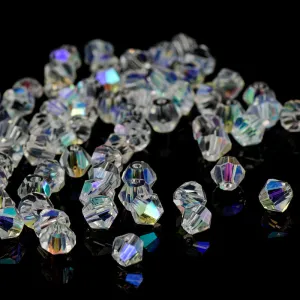 Crystal AB Bicone Beads 5328/5301 100PCS/LOT 4mm Czech Loose Crystal Beads/Faceted Glass Beads for DIY Jewelry Necklace Bracelet