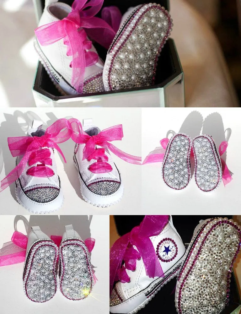 Crystal Converse Crib Shoes