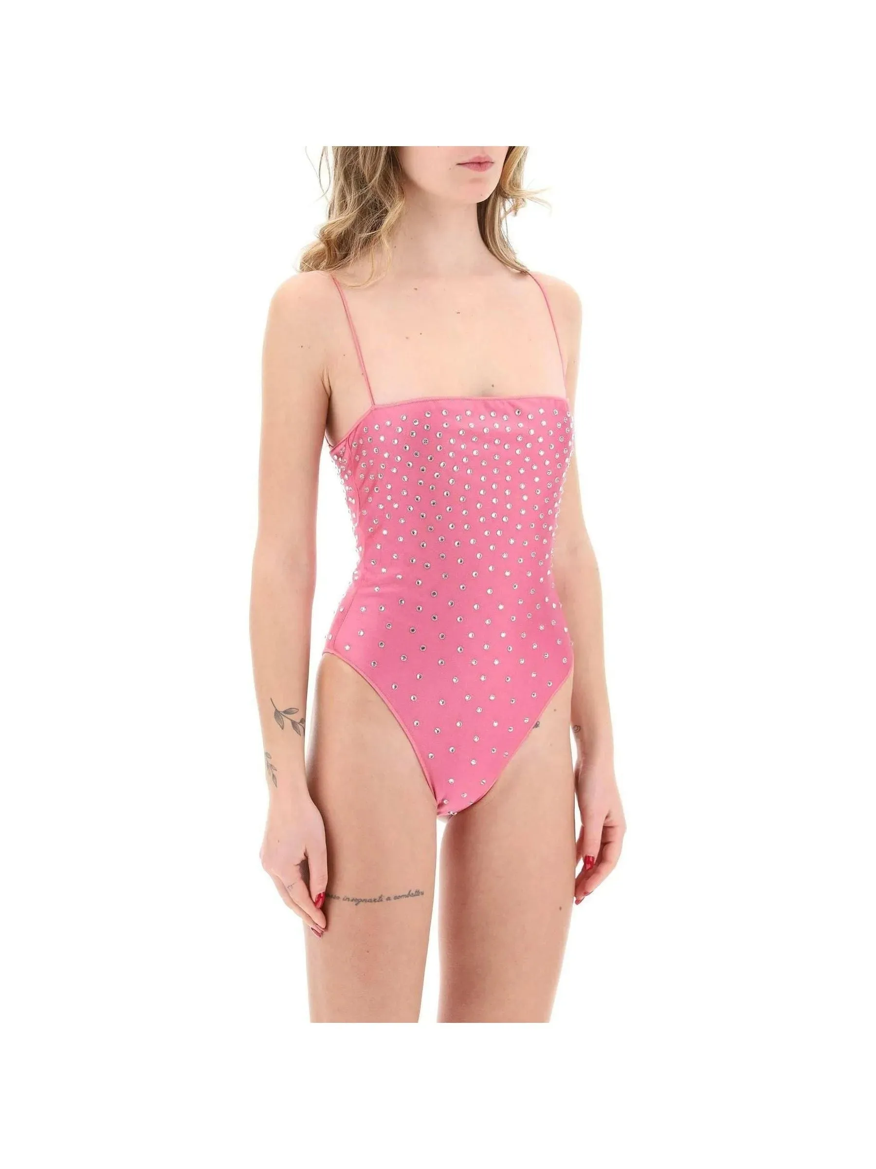 Crystal-Embellished One-Piece Swimsuit