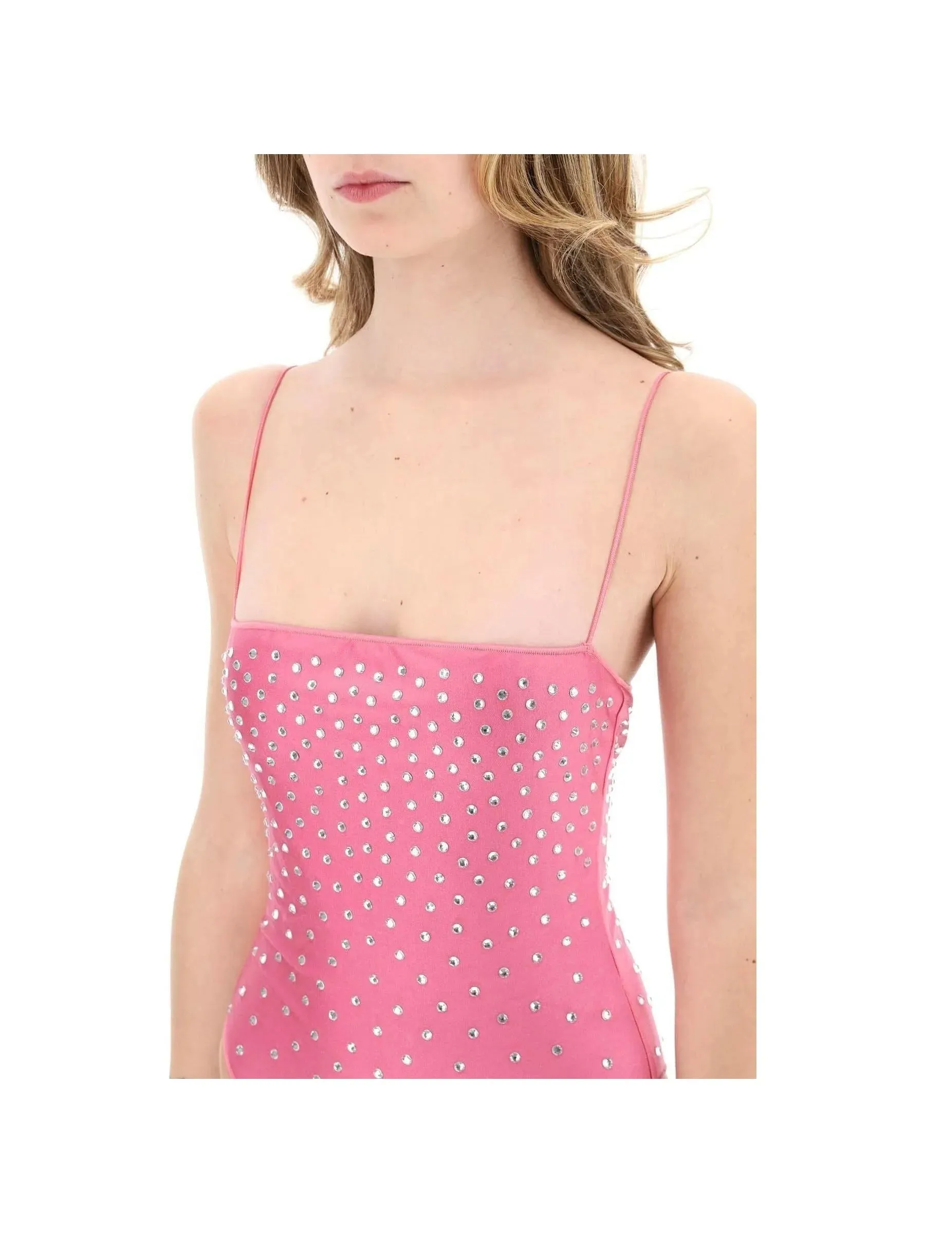 Crystal-Embellished One-Piece Swimsuit