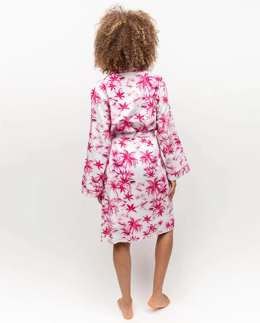 Cyberjammies Short Dressing Gown- Heiley- Palm Print