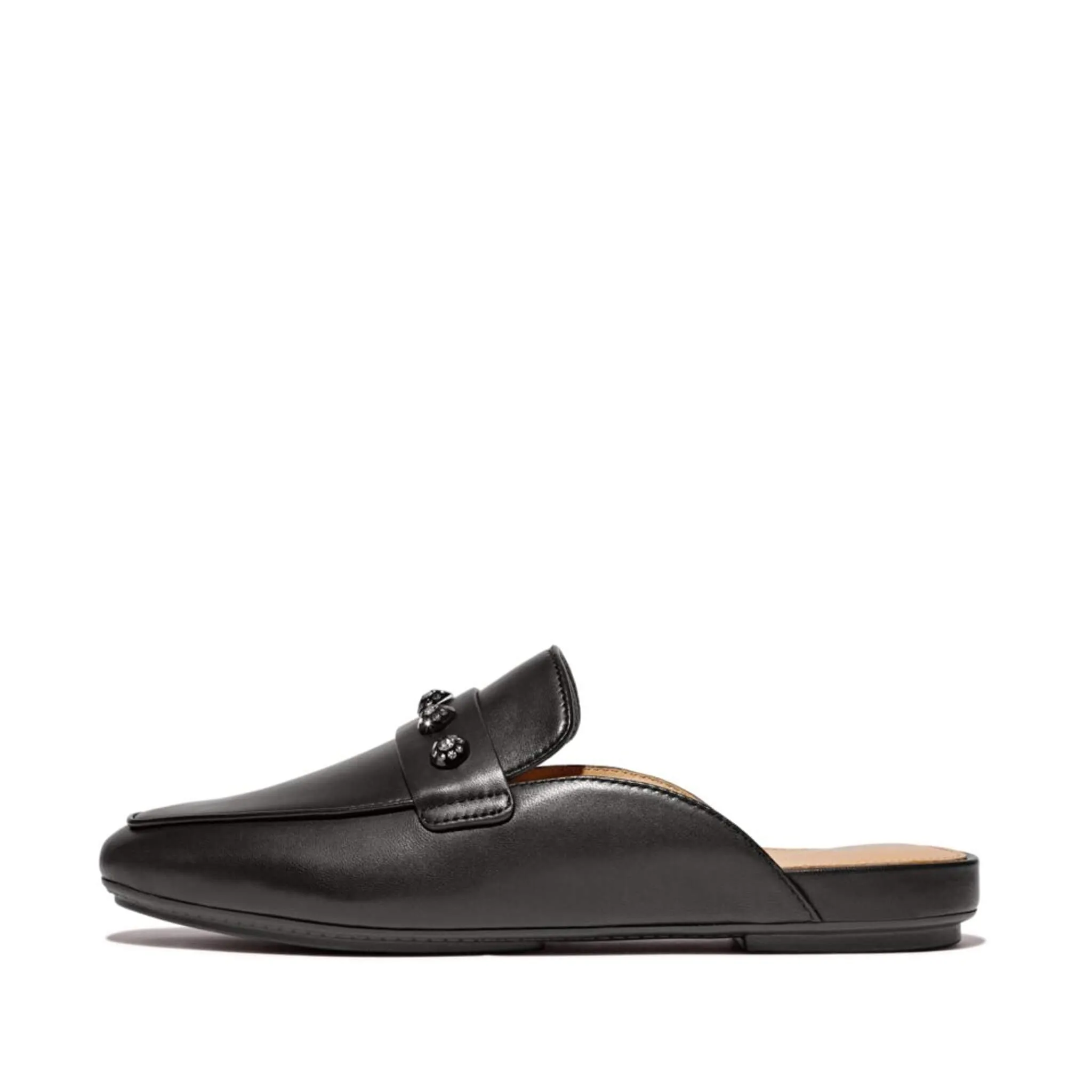 Delicato Crystal Mule Shoes - Black