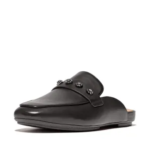 Delicato Crystal Mule Shoes - Black