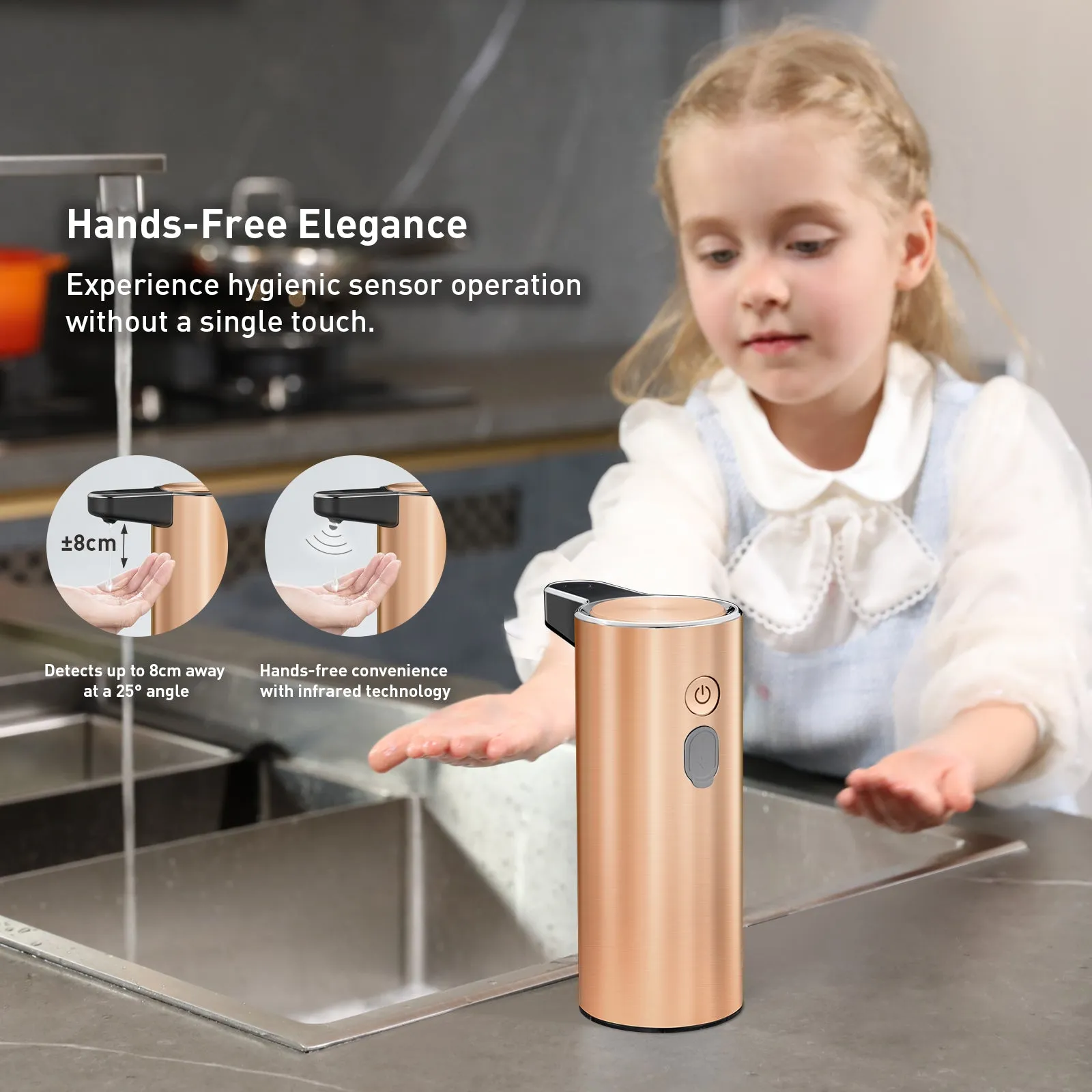 Deluxe Aroma Smart Liquid Soap Dispenser - Rose Gold