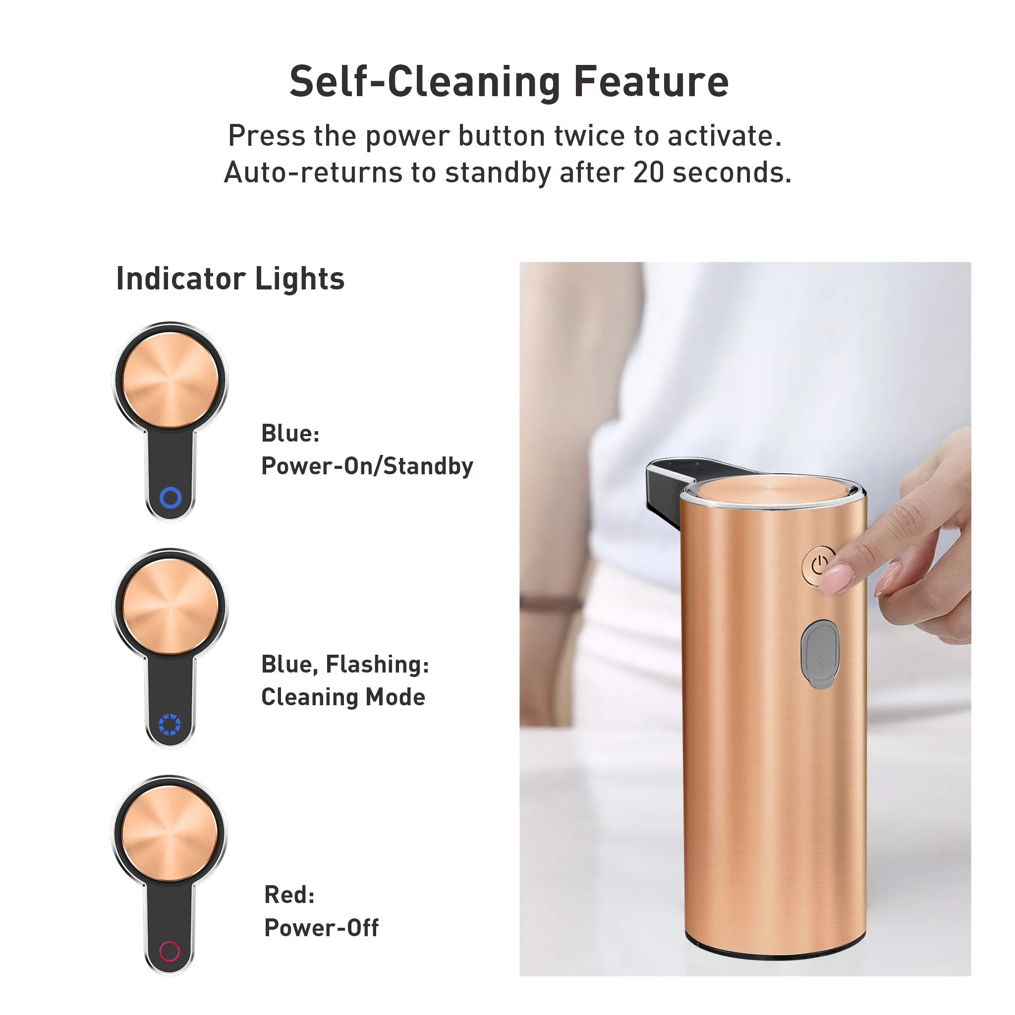 Deluxe Aroma Smart Liquid Soap Dispenser - Rose Gold