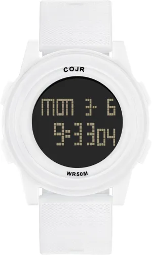 Digital Watch, Ultra-Thin Minimalist Sports Watch 5ATM Waterproof with Stopwatch, Alarm, Countdown, Dual Time, LED, Date Wide-Angle Display Rubber Strap Wrist Watch for Men Women