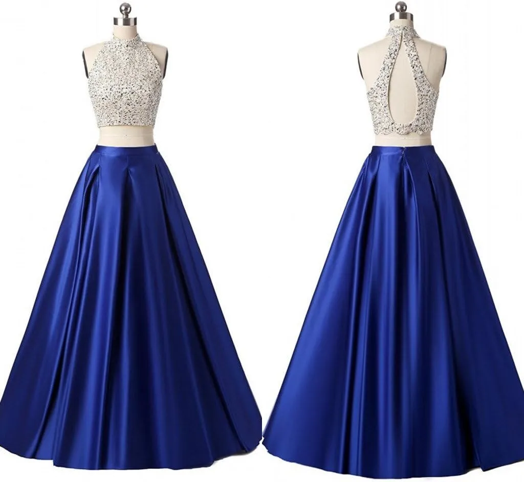 Diydress Women's Long Fashion High Waist A-Line Satin Skirts with Pockets