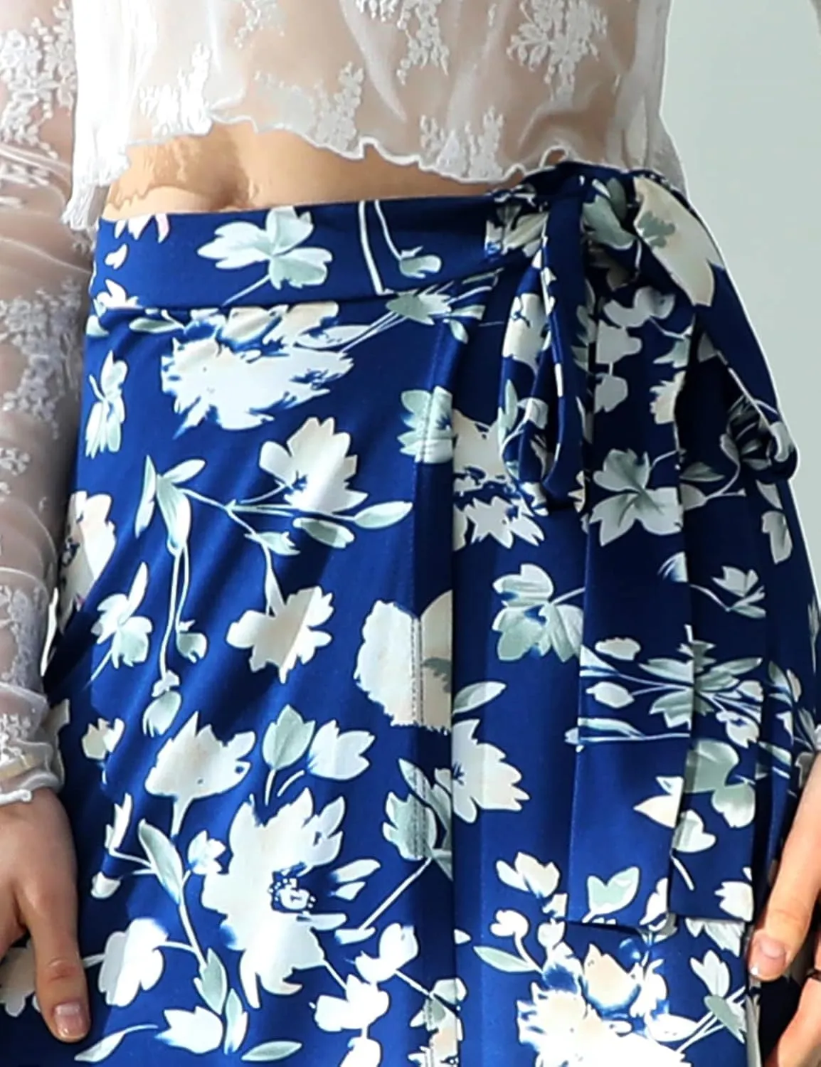 DOUBLJU Boho High Waisted Maxi Wrap Skirts with Slit High Waist Flare Ankle Length Long Basic Skirt for Womens with Plus Size