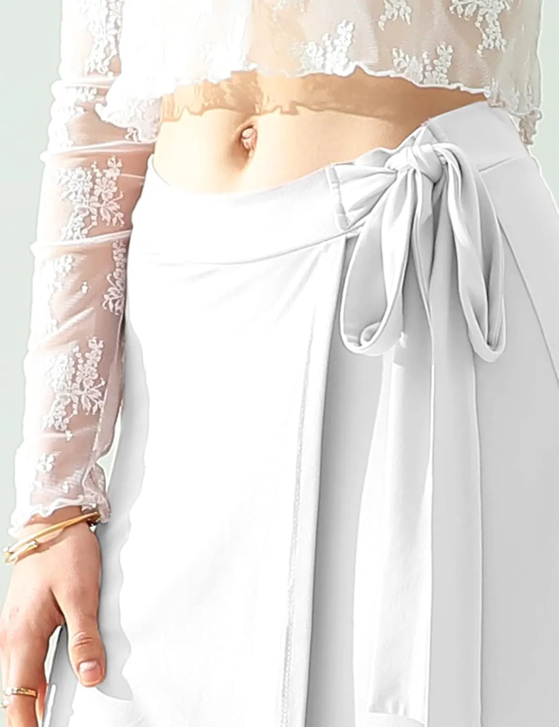 DOUBLJU Boho High Waisted Maxi Wrap Skirts with Slit High Waist Flare Ankle Length Long Basic Skirt for Womens with Plus Size