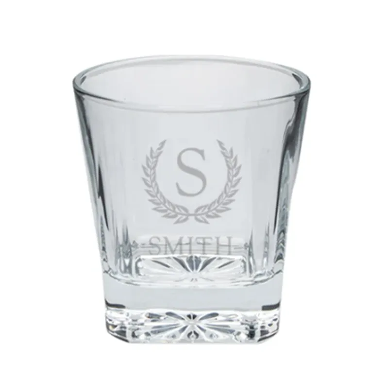 Engraved Opulence Low Ball Glass