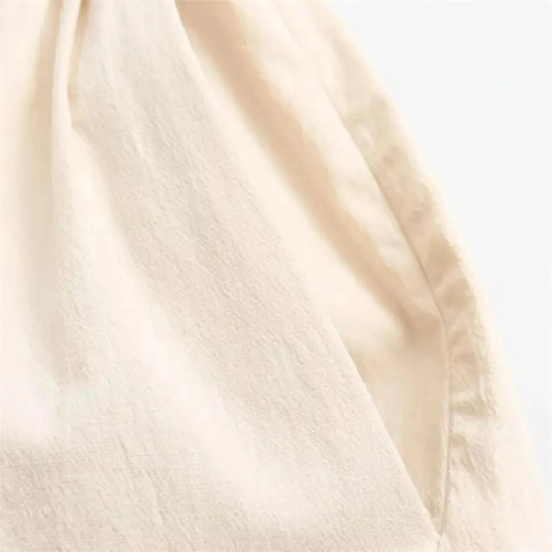 ERFMFKL Womens Casual Solid Color Pleated Loose Skirt Summer High Waist Midi Skirt with Pockets