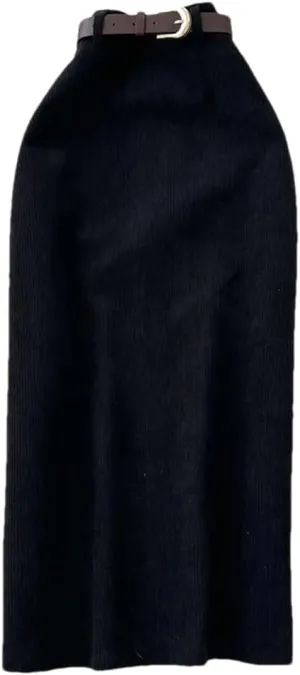 ERFMFKL Womens Solid Color High Waisted Corduroy Slim A-Line Wrap Skirt Casual Party Maxi Skirt