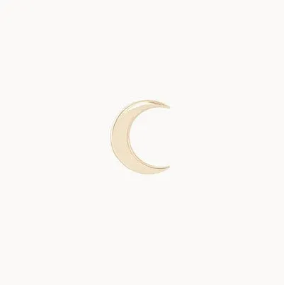 Everyday Larger Crescent Moon Earring (14K Gold)