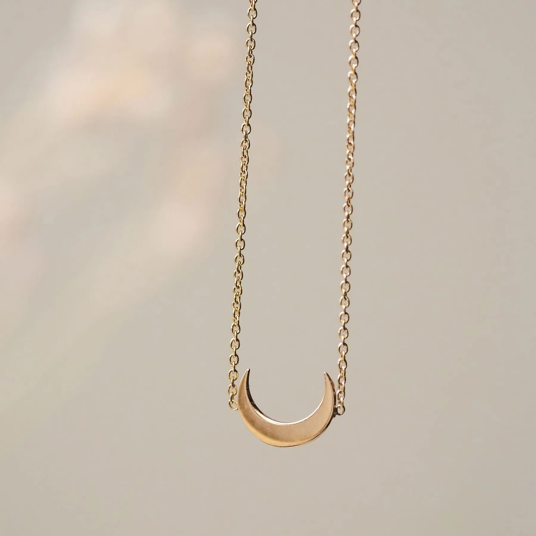 Everyday Little Crescent Moon Necklace (14K Gold)