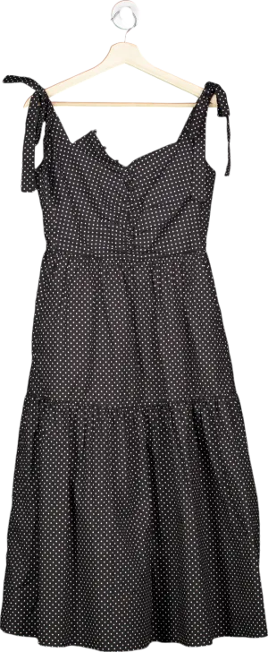 Fabrique Elizabeth Morling Black Polka Dot Dress UK S
